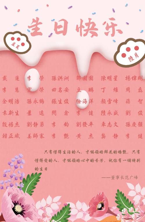 【生日祝?！抗ё?月生日的員工生日快樂(lè)！