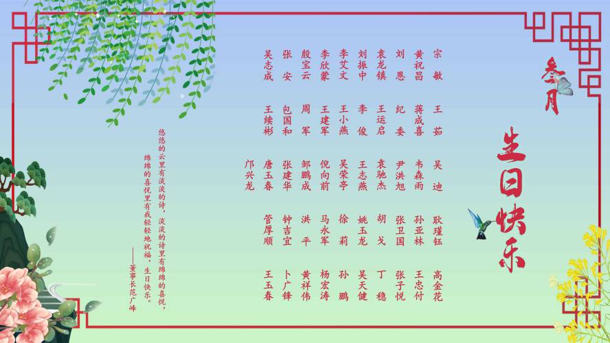 【生日祝?！抗ё?月生日的員工生日快樂(lè)！