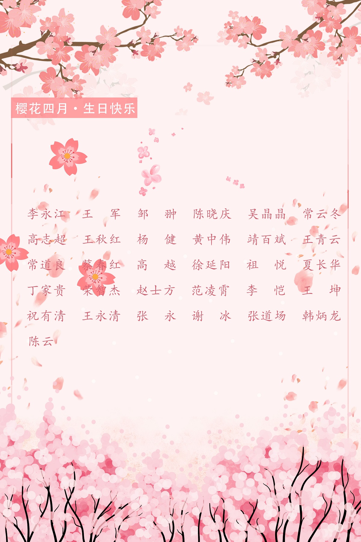 【生日祝福】恭祝04月生日的員工生日快樂！