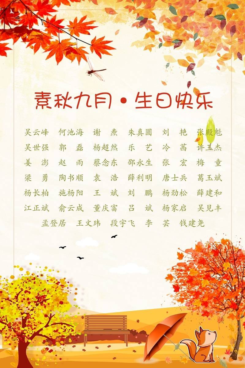 【生日祝福】恭祝09月生日的員工生日快樂！