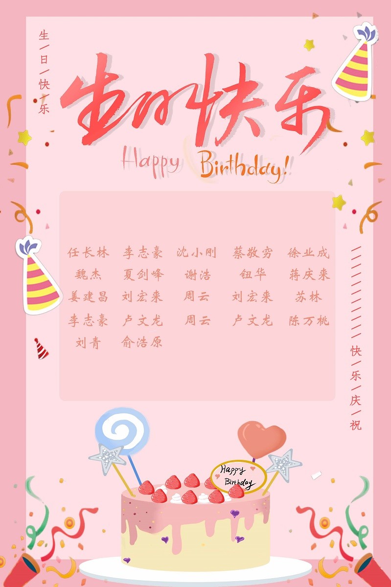 【生日祝?！抗ё?8月生日的員工生日快樂！