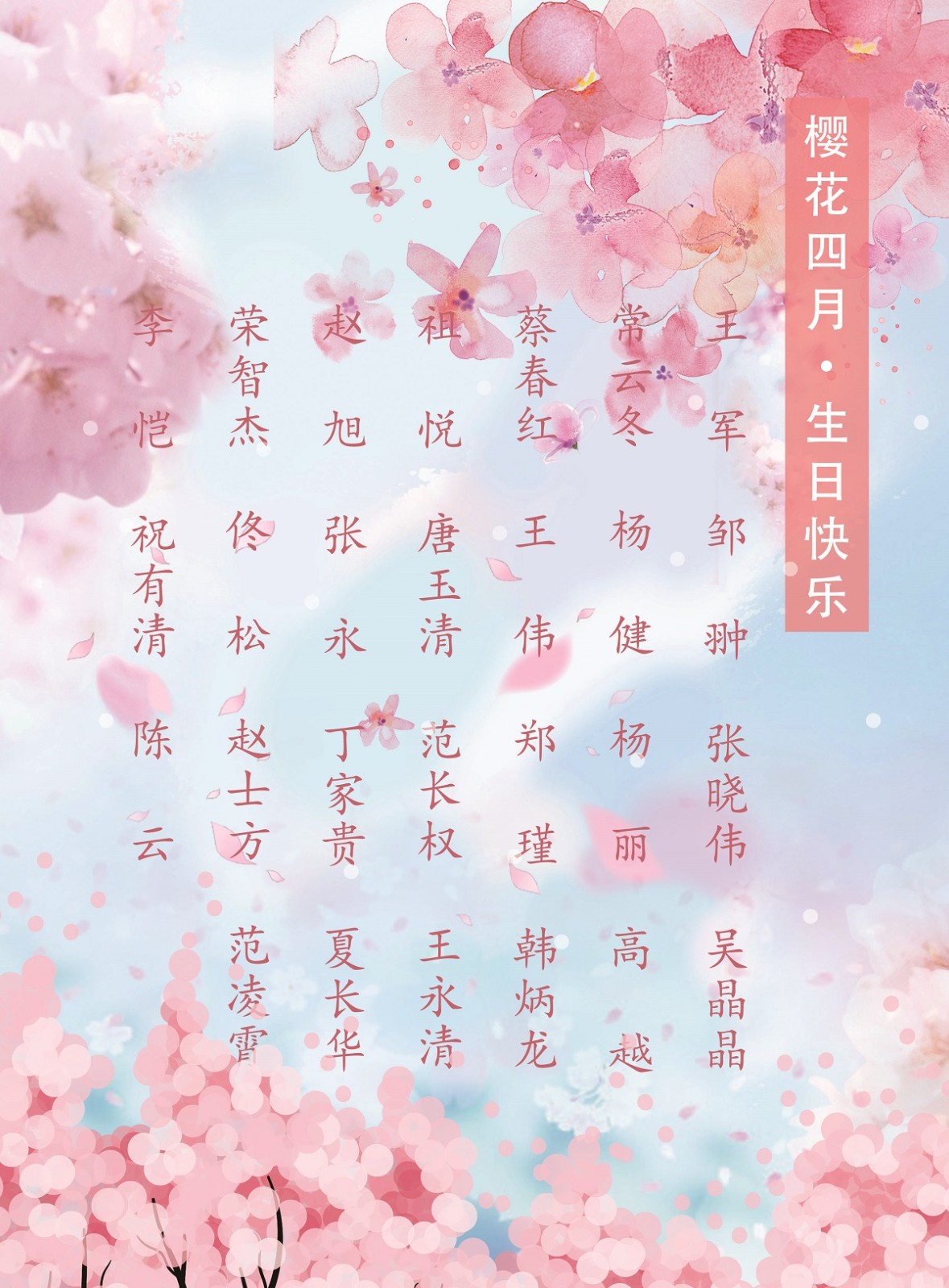【生日祝?！抗ё?4月生日的員工生日快樂！